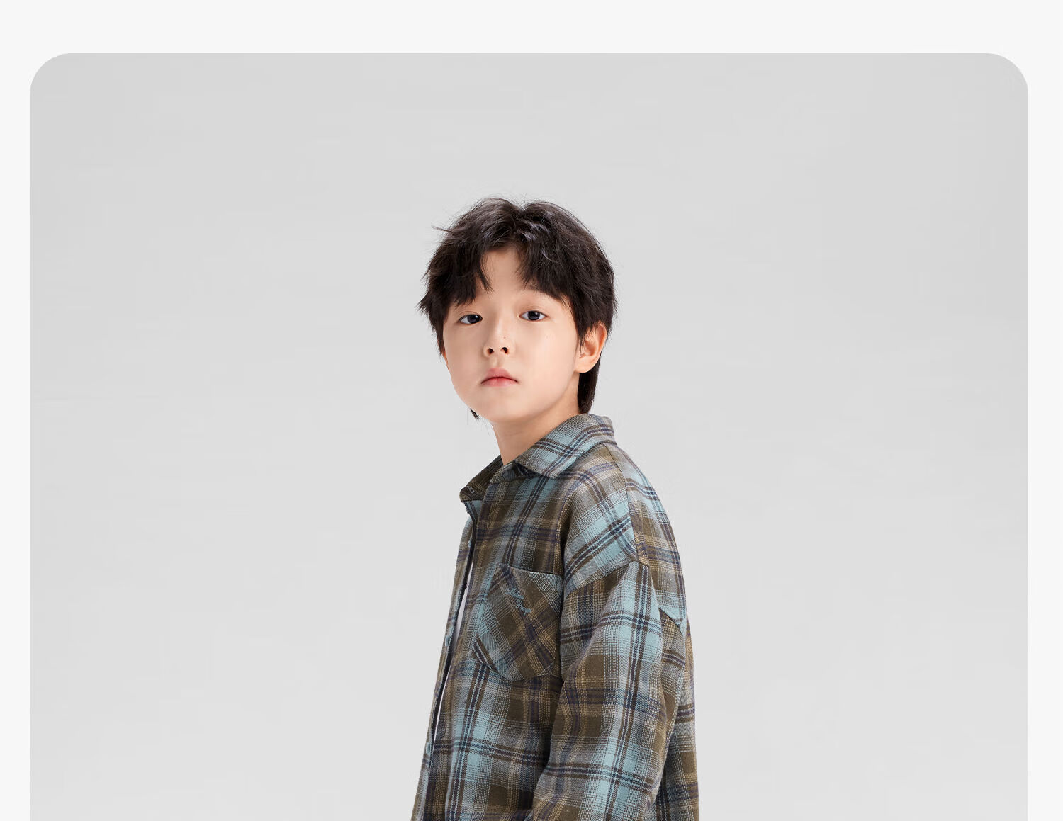 Zuo Xi Boys' Plaid Shirt 2025 New Children's Long Sleeve Shirt Autumn Boys' Jacket Coffee Color 110 15